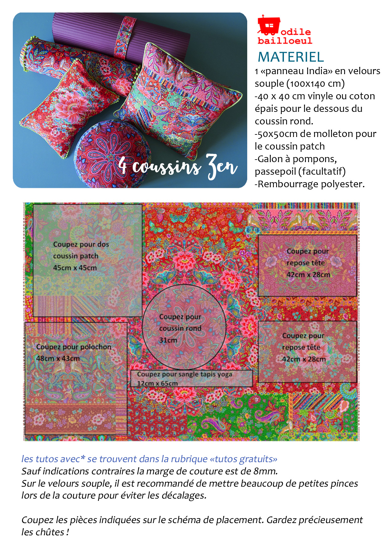 Tuto gratuite coussins